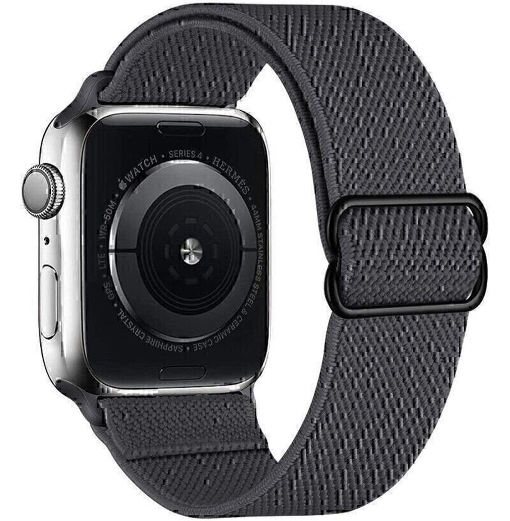 Watch Band 42/44/45mm Soft Stretchy Elastic Nylon Loop for Apple Watch-Gray
